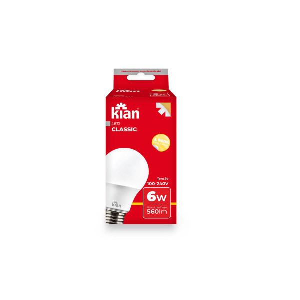 Lâmpada Led Bulbo A60 6W 3000K Bivolt Luz Morna Kian Imagem de Lâmpada Led Bulbo A60 6W 3000K Bivolt Luz Morna Kian