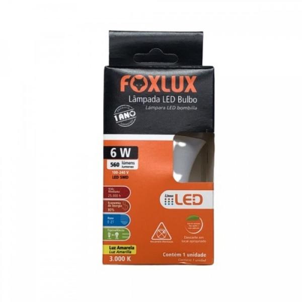 Imagem de Lampada led bulbo a60 6w e27 3000k amarela bivolt foxlux