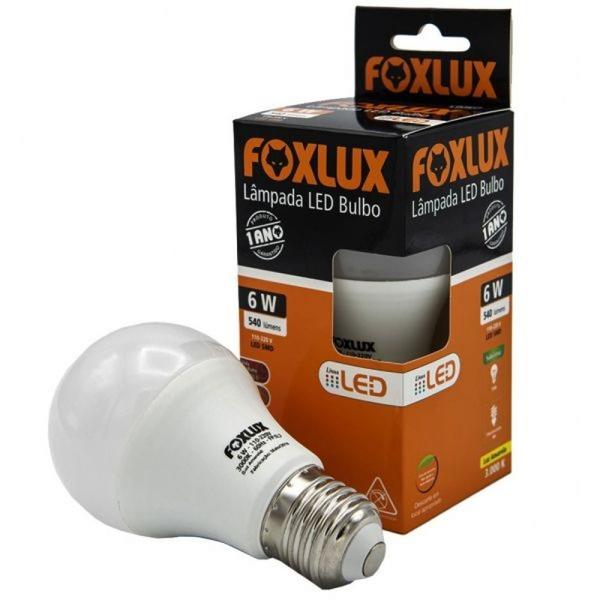 Imagem de Lampada led bulbo a60 6w e27 3000k amarela bivolt foxlux