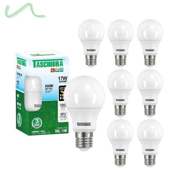 Imagem de Lâmpada Led Bulbo A60 Tkl 17w E27 Taschibra Kit Com 8 Pçs