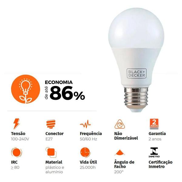 Imagem de Lampada Led Bulbo A70 20W 6500K 100240V Black Decker