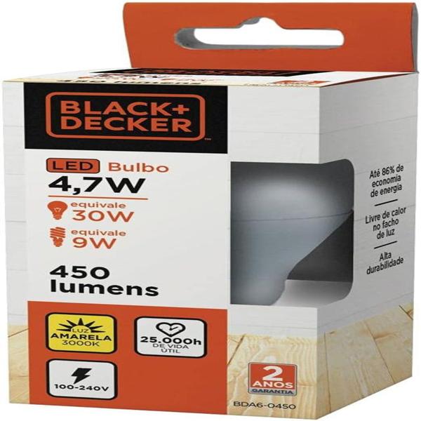 Imagem de Lampada LED Bulbo Black+Decker E27 15W Branco 6500K BDA6-1300-02