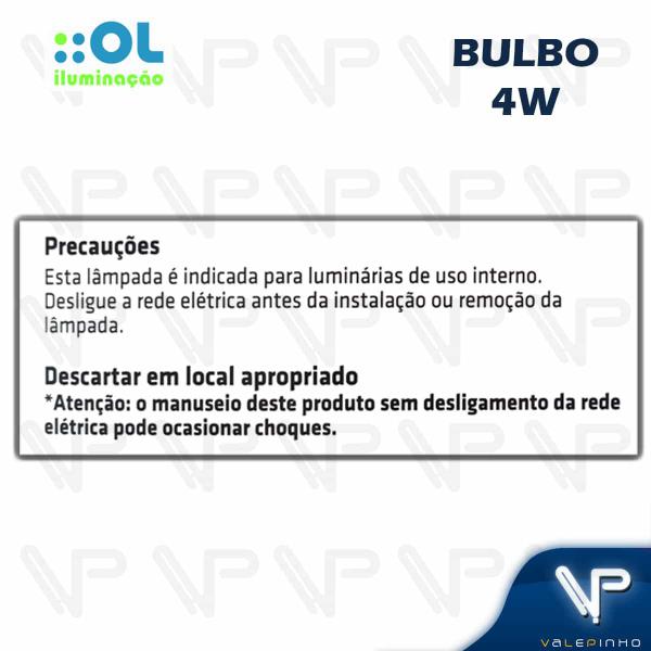 Imagem de Lâmpada led bulbo ol   4w 6500k(branco frio)e27 bivolt a55