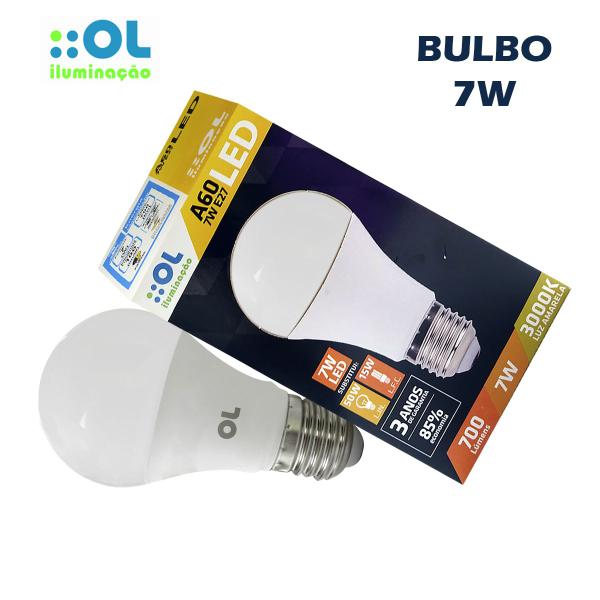 Imagem de Lâmpada led bulbo ol   7w 3000k(branco quente)e27 bivolt a60