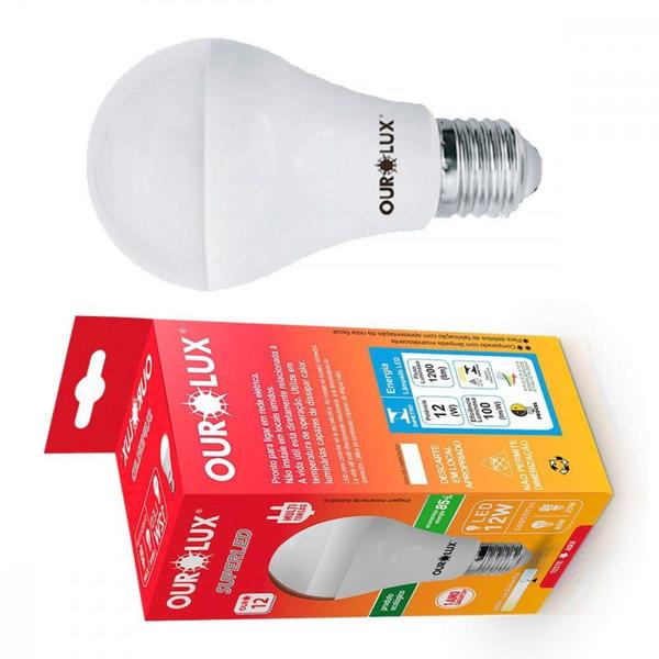 Lampada Led Bulbo Ourolux A60 - 12W. 6500K. ./ Kit Com 10 Peças Imagem de Lampada Led Bulbo Ourolux A60 - 12W. 6500K. ./ Kit Com 10 Peças