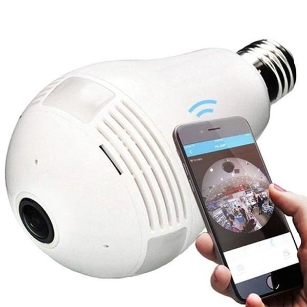 Imagem de Lâmpada LED Câmera Espiã HD Wi-fi Panorâmica 360 com Soquete