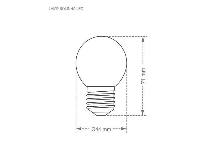 Imagem de Lâmpada LED Colorida Bolinha 1W Vermelho - Taschibra