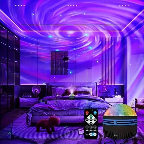 Imagem de Lâmpada LED Colorida Para Projetor Estrela Galáxia Luz De Lua Rotativa USB Com Controle Remoto Para