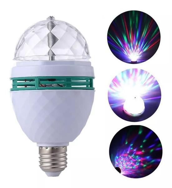 Imagem de Lâmpada Led Colorido Globo Giratório Para Festas Bailes 110V/220V