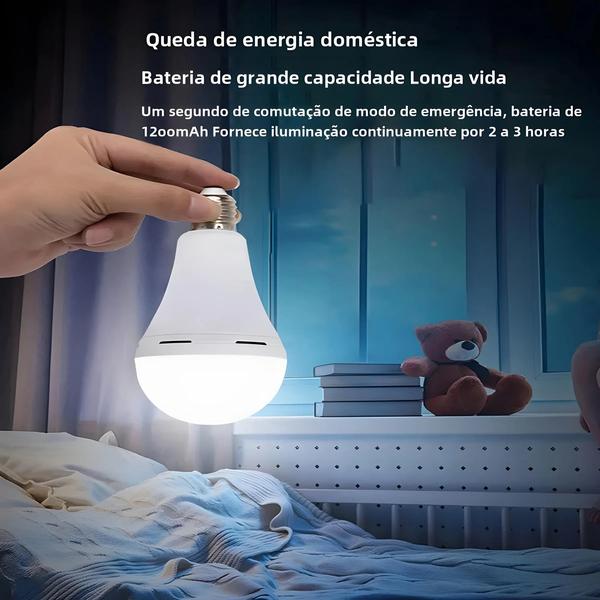 Imagem de Lâmpada LED de Emergência Recarregável E27 - 7W, 9W, 12W, 15W - AC220V