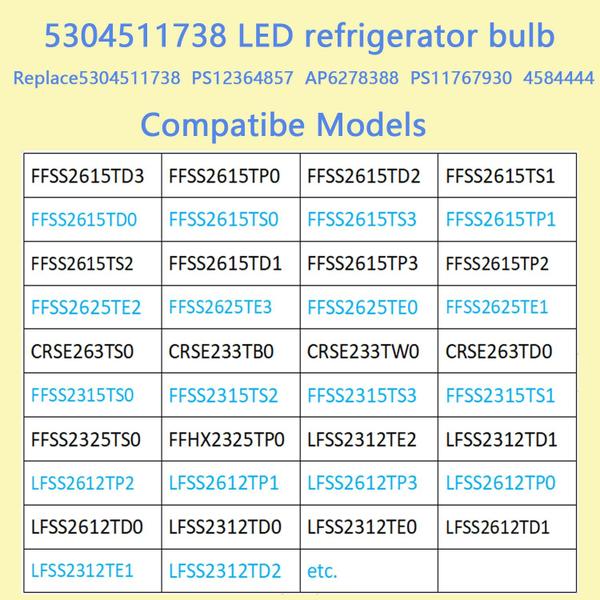 Imagem de Lâmpada LED de geladeira kzfuli 5304511738 compatível com E27 4W