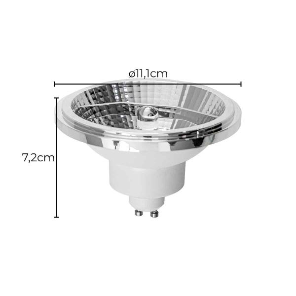 Imagem de Lâmpada LED Dicroica 12W AR111 24 Luz Quente IRC95 Nordecor 1143 ST2280