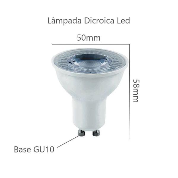 Imagem de Lâmpada Led Dicroica 6w Gu10 MR16 Luz Branco Quente Bivolt