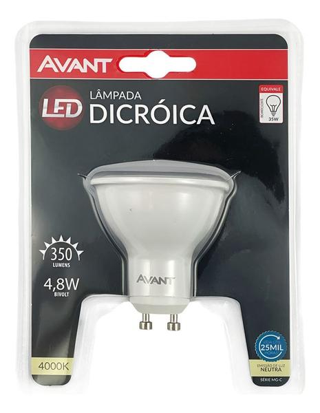 Imagem de Lâmpada Led Dicróica Gu10 4,8w Avant Branco Neutro 4000k