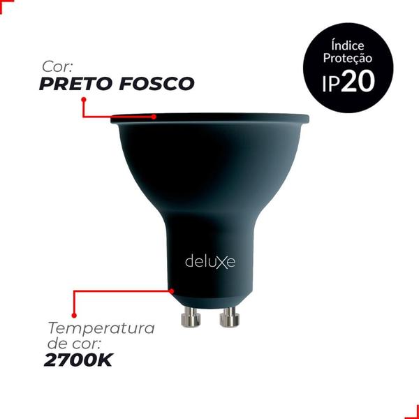 Imagem de Lâmpada Led Dicróica MR16 4,8W Preto Fosco