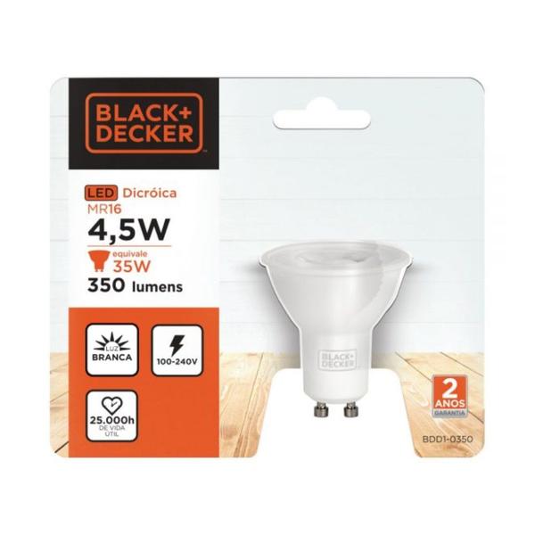 Imagem de Lampada Led Dicroica Mr16 Gu10 4,5W 6500K BLACK+DECKER