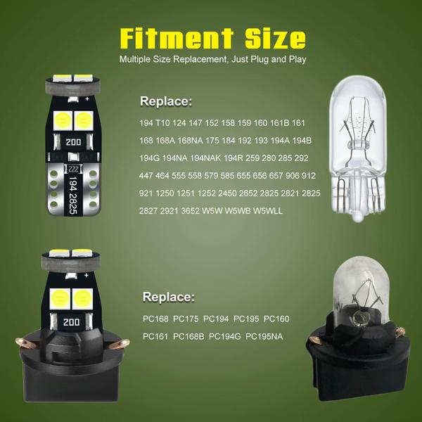 Imagem de Lâmpada LED DODOFUN T5 T10 12V 320lm branca para painel de instrumentos