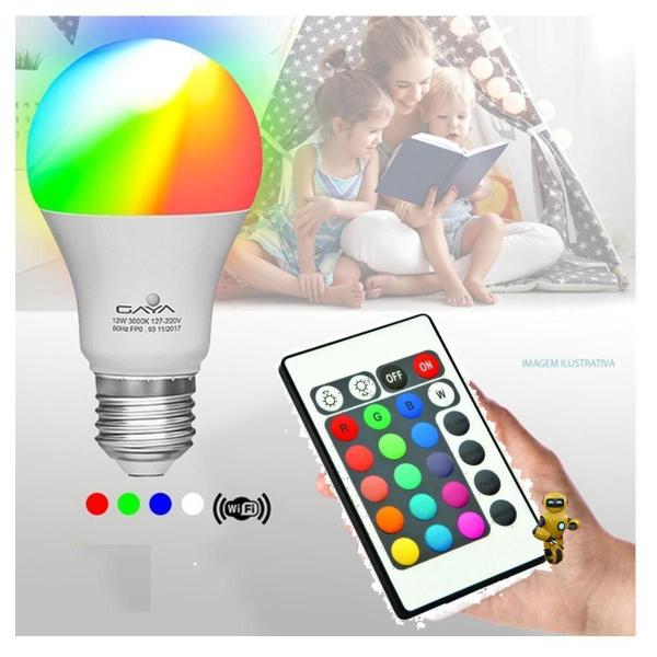 Imagem de Lampada Led E27 Rgb Entretenimento 7W Com Controle Remoto