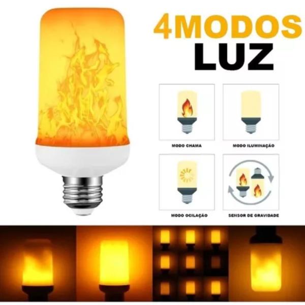 Imagem de Lâmpada Led Efeito Fogo Luz Quente 5w Soquete E27 