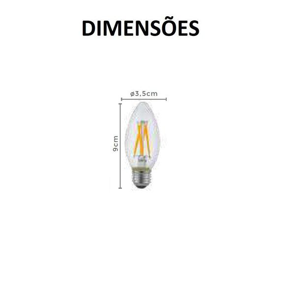 Imagem de Lâmpada Led Filamento 4w C35 Vela E27 Cristal Mbled