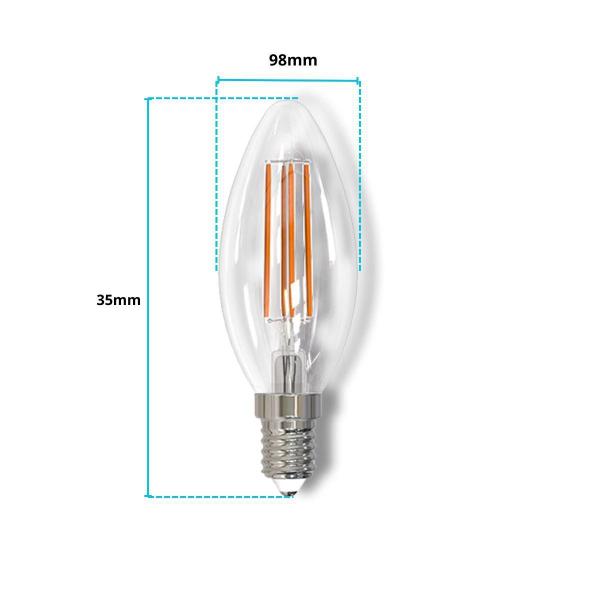 Imagem de Lâmpada Led Filamento Avant Clear Vela 4W 2700k E14 Bivolt