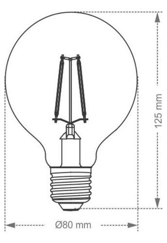 Imagem de Lâmpada Led Filamento Vintage G80 4w Branco-quente Taschibra