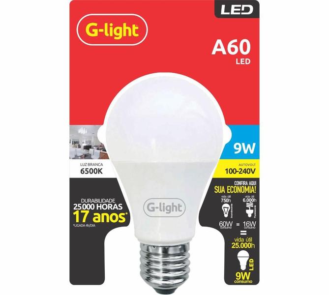 Imagem de Lâmpada LED G-light A60 E27 9W 6500K Autovolt