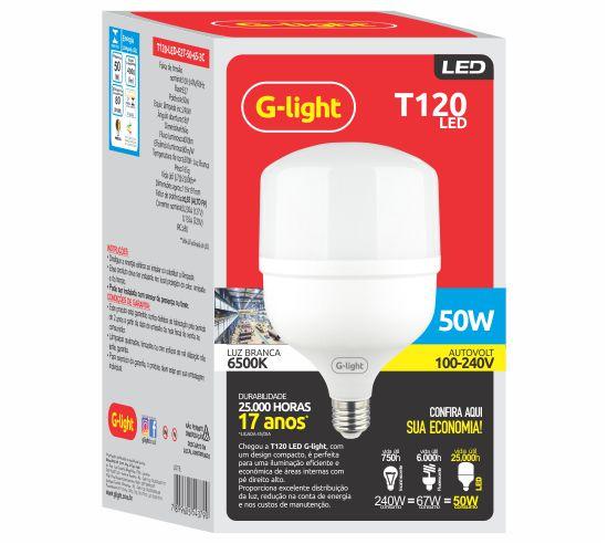 Imagem de Lâmpada LED G-light T120 50W bivolt E27 6500K Luz Branca