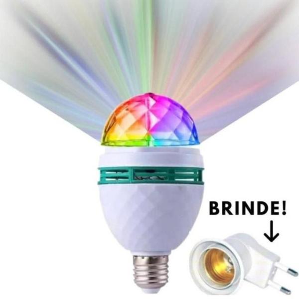 Imagem de Lâmpada Led Giratoria 3W Colorida Rgb Balada Festa Boate E27