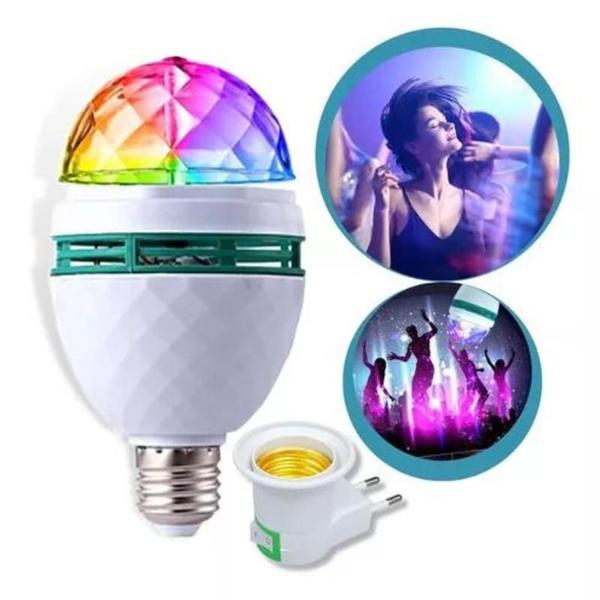 Imagem de Lampada Led Giratoria Rgb Colorido Bola Maluca Bivolt 110/220V