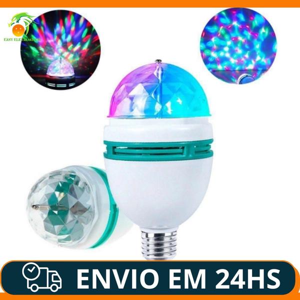 Imagem de Lâmpada Led Globo Colorido Giratório Premium Para Festa Discoteca Envio Ultra Rápido