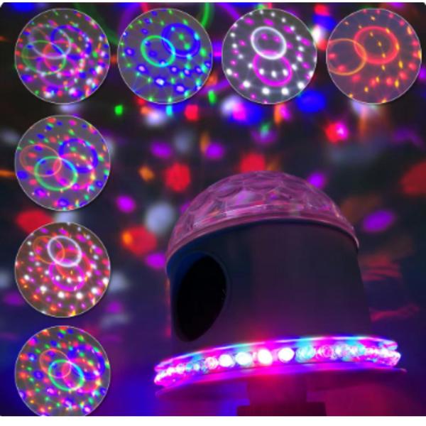 Imagem de Lâmpada LED Globo Luzes Giratória Caixa De Som RGB Bluetooth Com Controle Discoteca LEY2142