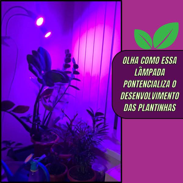 Imagem de Lâmpada LED Grow Para Plantas 18W - Consiga o Resultado Esperado Correlação Ao Crescimento de Suas Plantinhas