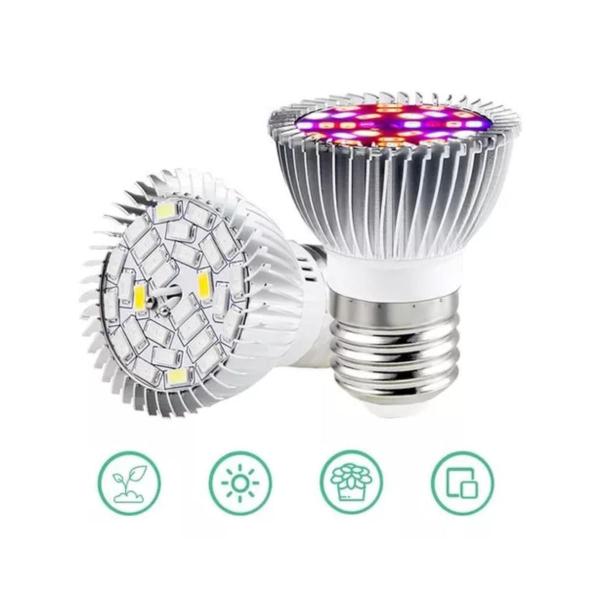 Imagem de Lâmpada LED Grow Para Plantas 18W - Consiga o Resultado Esperado Correlação Ao Crescimento de Suas Plantinhas