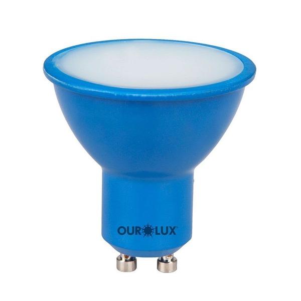 Imagem de Lâmpada Led GU10 4 Watts Bivolt Azul - OUROLUX