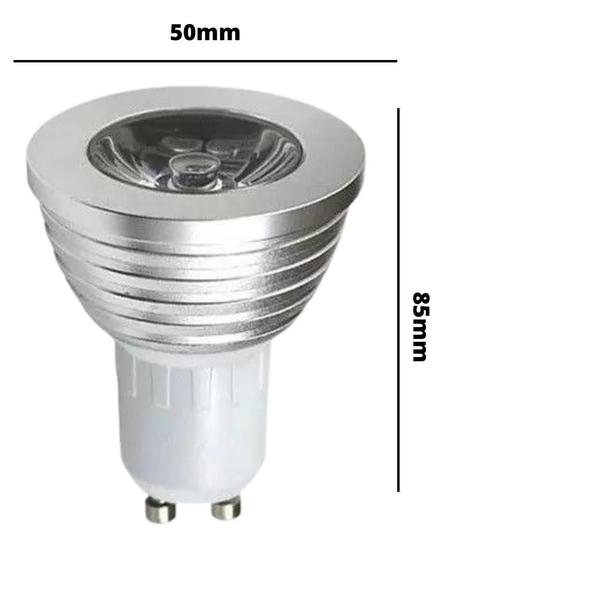 Imagem de Lampada Led Iluminação RGB 3w GU10 Luz Sollar Com Controle