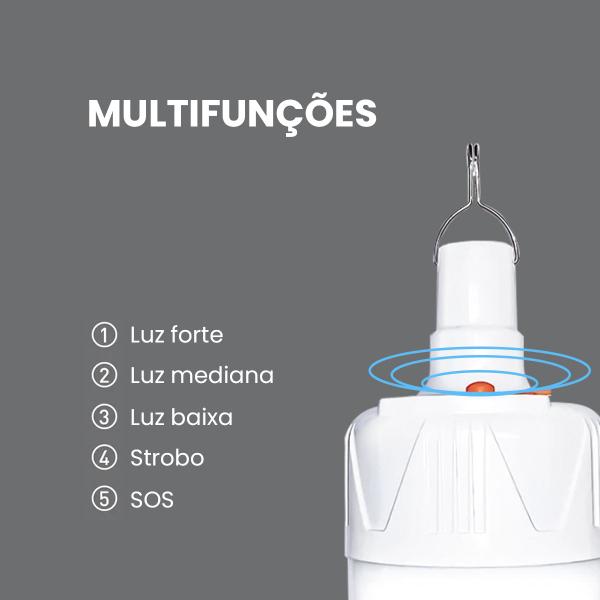 Lâmpada Led Lampião Luz De Emergencia Pesca Recarregável - Afastore Imagem de Lâmpada Led Lampião Luz De Emergencia Pesca Recarregável