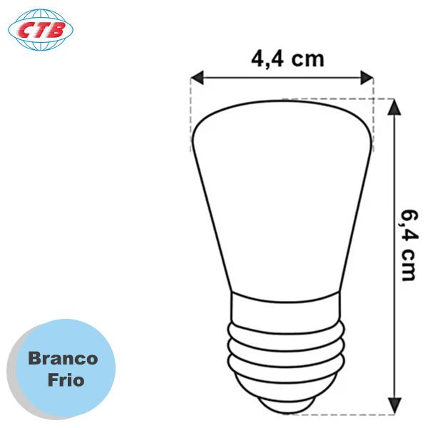 Imagem de Lâmpada Led Mini Bulbo T44 1w 127v E27 Branco Frio