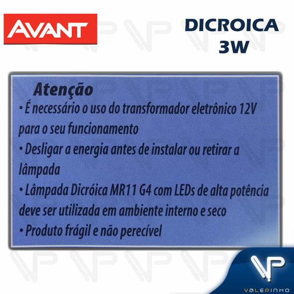 Imagem de Lâmpada led mini dicróica mr11 3w 12v 30g 6500k(branco frio)g4 kit10