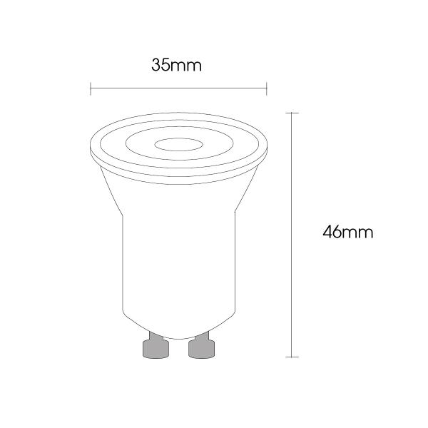 Imagem de Lâmpada LED Mini Dicróica MR11 4W Dimerizável GU10 Branco Quente 3000K - 110v