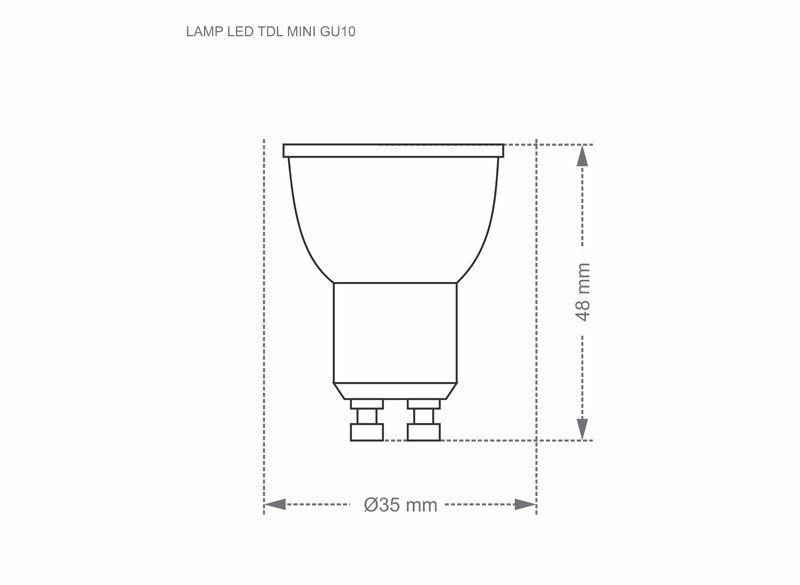 Imagem de Lâmpada Led Mini Dicroica Mr11 TDL 3,5W Dimerizável Taschibra