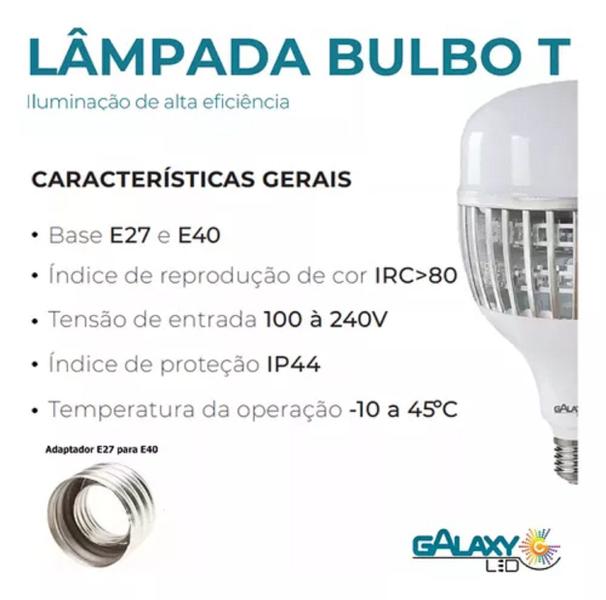 Imagem de Lampada Led Mista Bulbo Alta Potencia 100w 6500k Bivolt E27/E40 Galaxy