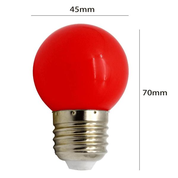 Imagem de Lâmpada Led Modelo Bolinha Led 1w Decorativa E27 Cor Vermelho LA1WVM