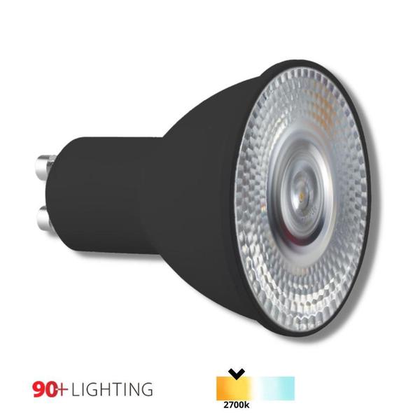 Imagem de Lâmpada LED MR16 Alto IRC R9 GU10 6,5W 2700k 10 350lm Preta - SAVE ENERGY