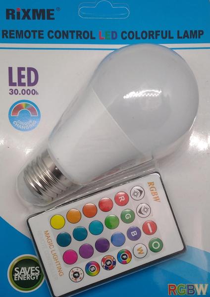 Imagem de Lâmpada Led Muda De Cor Com Controle Remoto Rgb 7W Rixme