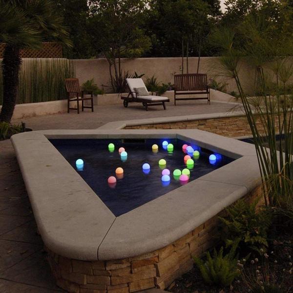 Imagem de Lâmpada LED Orb recarregável YESIE Pool Lights, 3 polegadas, pacote com 4