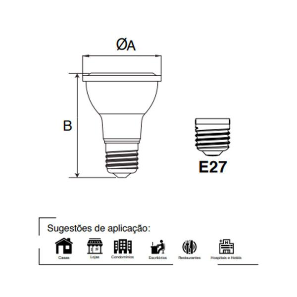 Imagem de Lâmpada Led Par 20 7w 2700k E27 Spot Bivolt