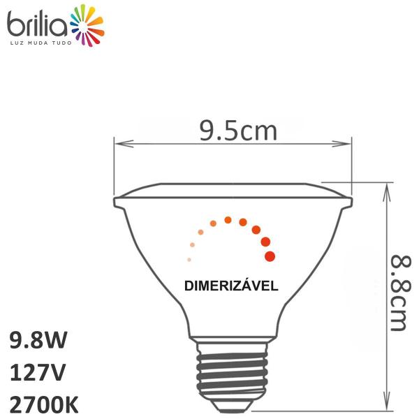 Imagem de Lâmpada Led Par 30 9,8W 127V E27 Branco Quente Dimerizável