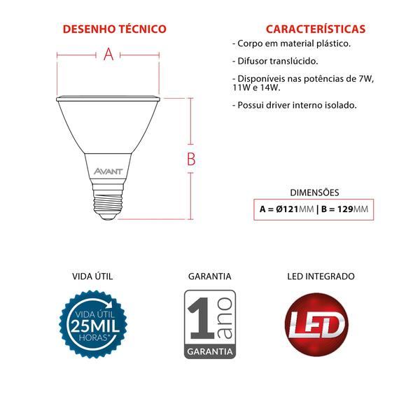 Imagem de Lampada Led Par 38 14w Branco Neutro 4000k E27 Bivolt