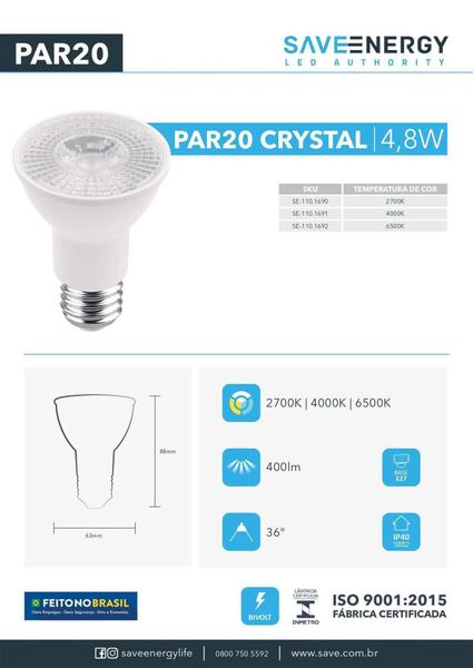 Imagem de Lâmpada LED PAR20 4,8w - Save Energy